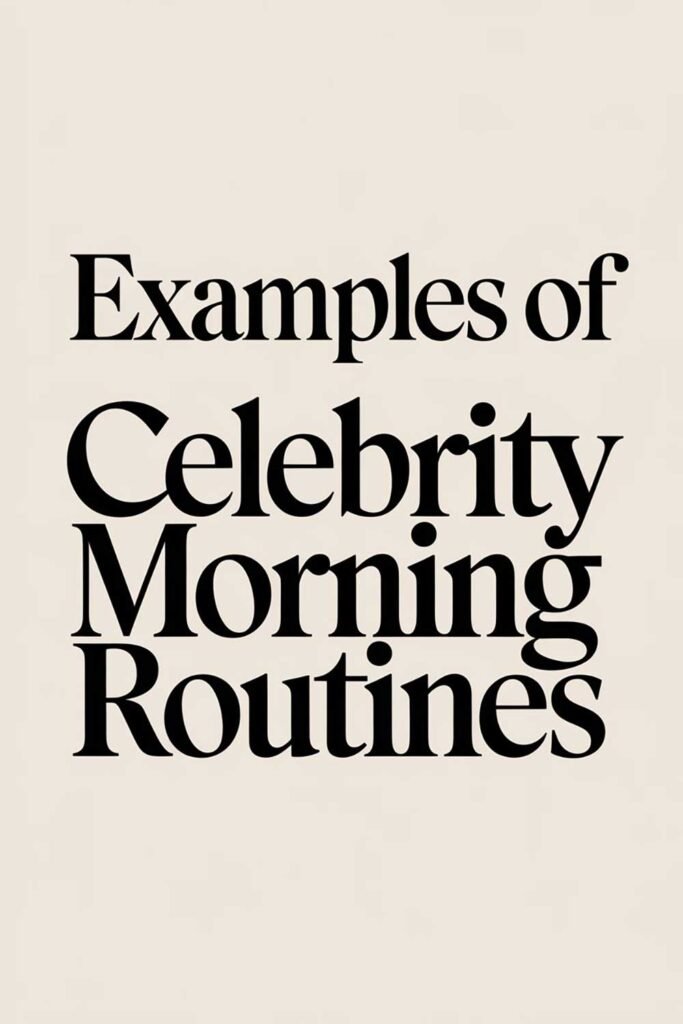 Examples of Celebrity Morning Routines