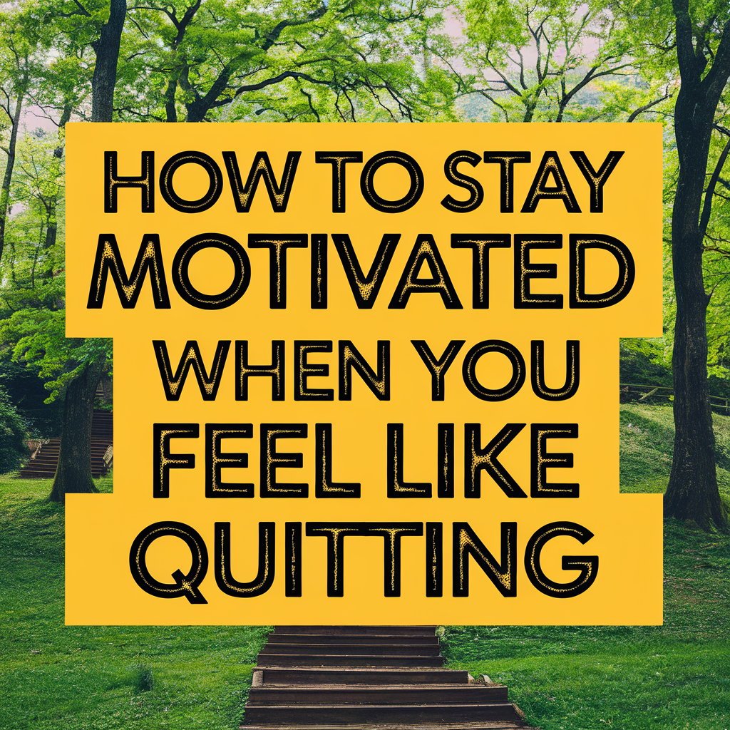 How to Stay Motivated When You Feel Like Quitting