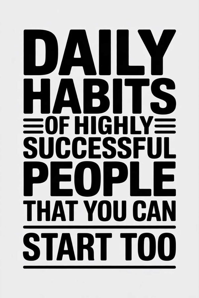 Daily Habits of Highly Successful People That You Can Start Too