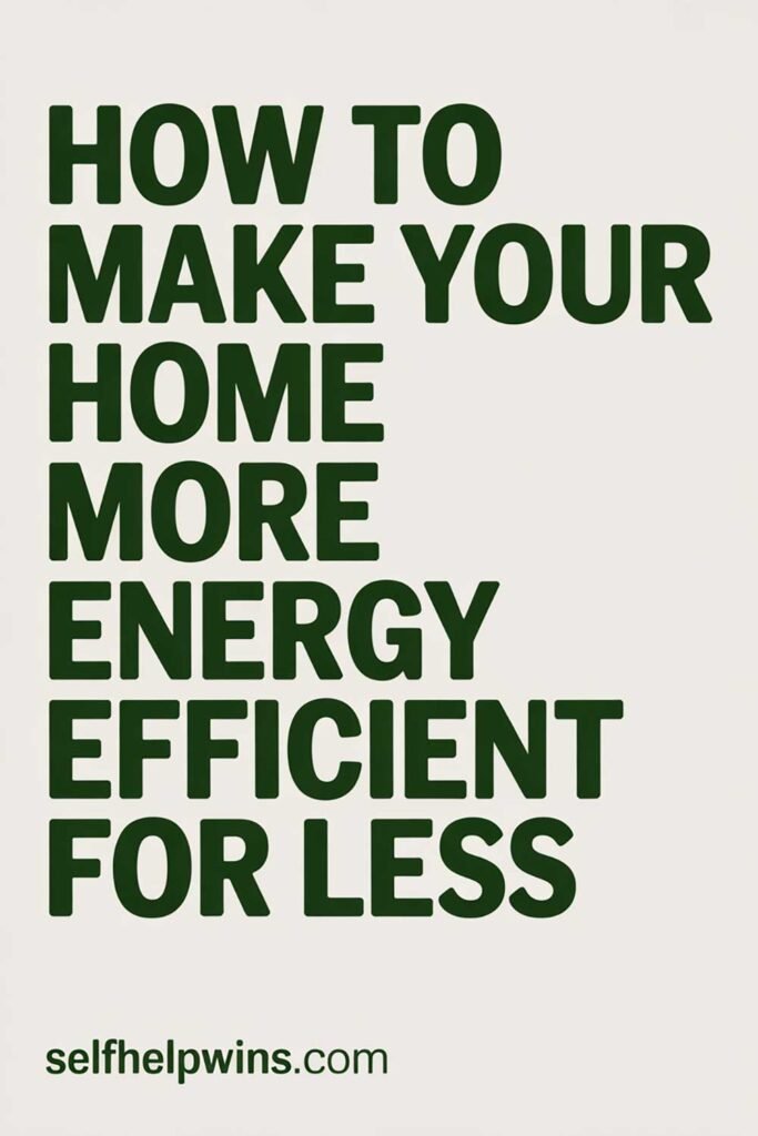 How to Make Your Home More Energy Efficient for Less