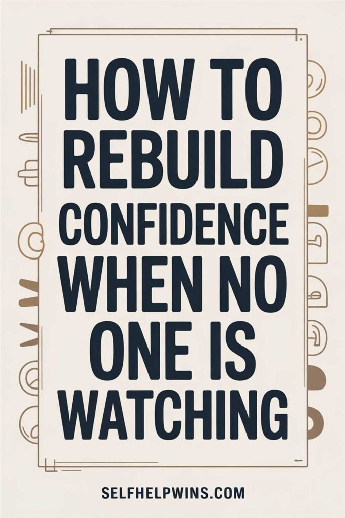 How to Rebuild Confidence When No One Is Watching