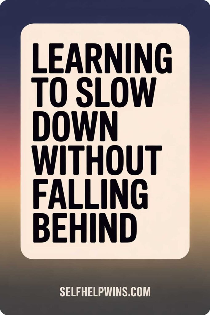 Learning to Slow Down Without Falling Behind
