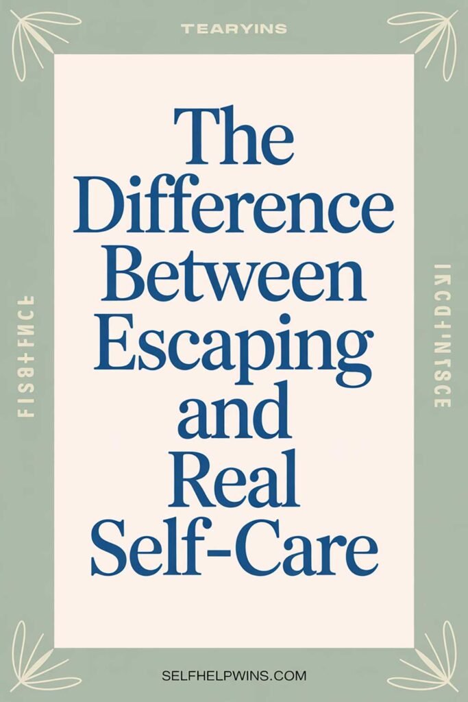 The Difference Between Escaping and Real Self-Care