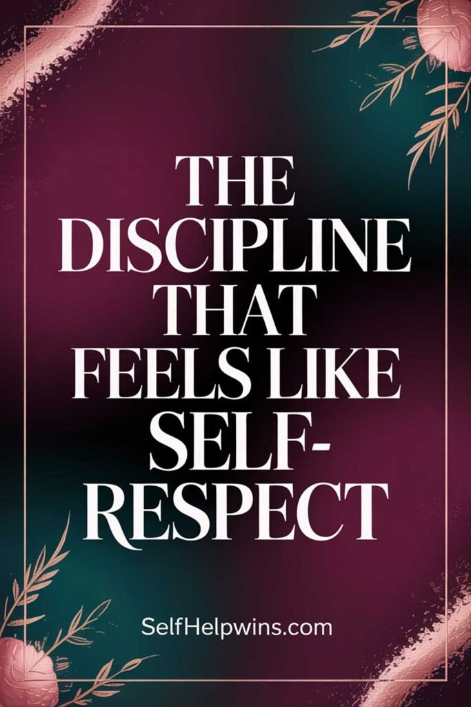 The Discipline That Feels Like Self-Respect