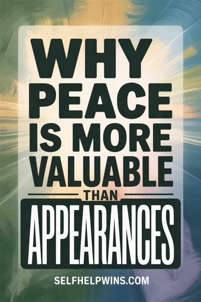 Why Peace Is More Valuable Than Appearances