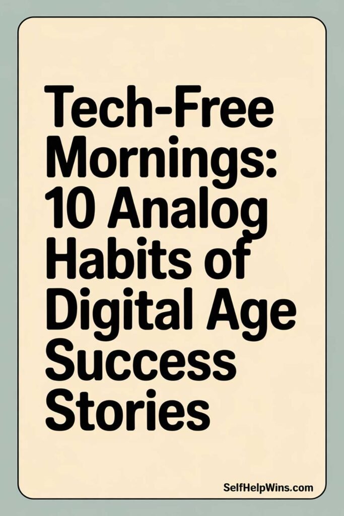 Tech-Free Mornings: 10 Analog Habits of Digital Age Success Stories