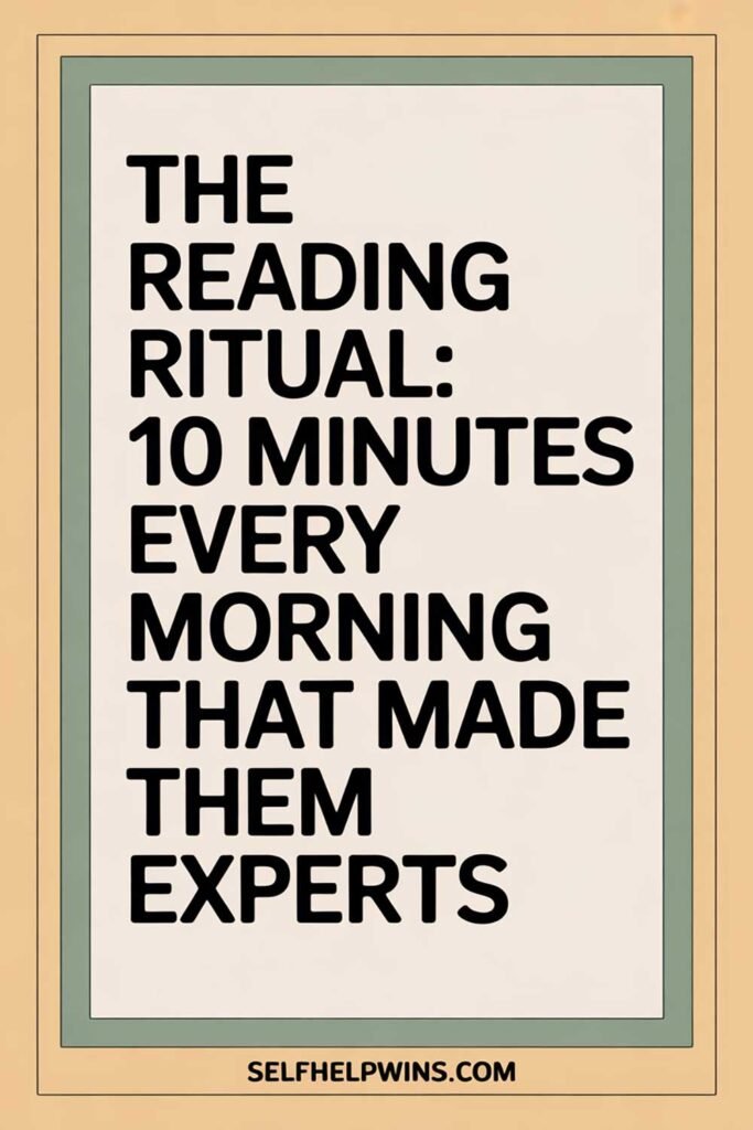 The Reading Ritual: 10 Minutes Every Morning That Made Them Experts