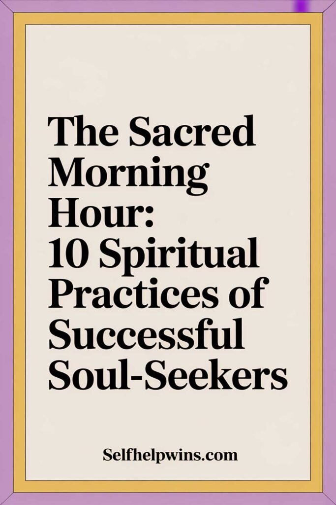 The Sacred Morning Hour: 10 Spiritual Practices of Successful Soul-Seekers