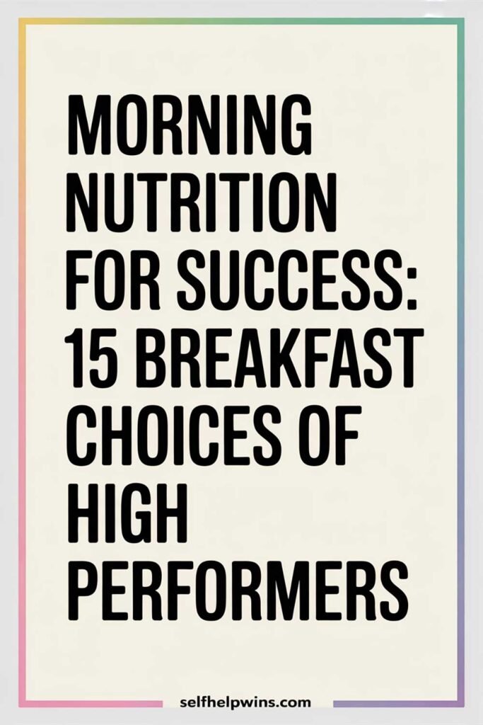 Morning Nutrition for Success: 15 Breakfast Choices of High Performers