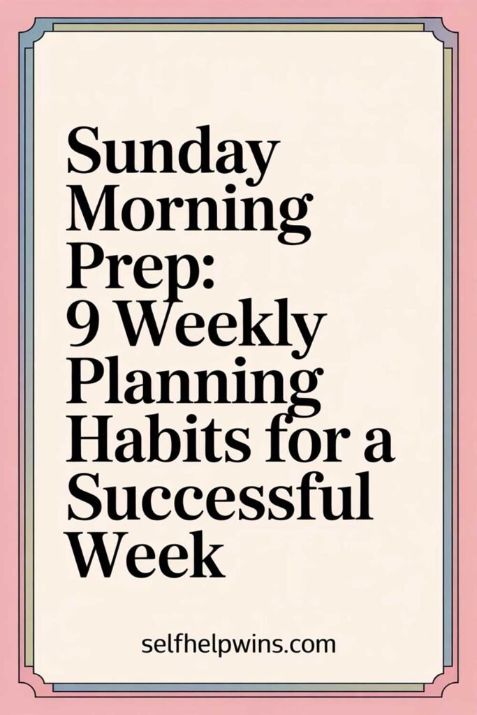 Sunday Morning Prep: 9 Weekly Planning Habits for a Successful Week