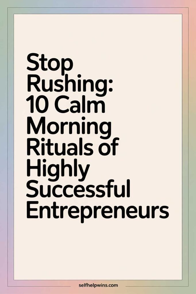 Stop Rushing: 10 Calm Morning Rituals of Highly Successful Entrepreneurs