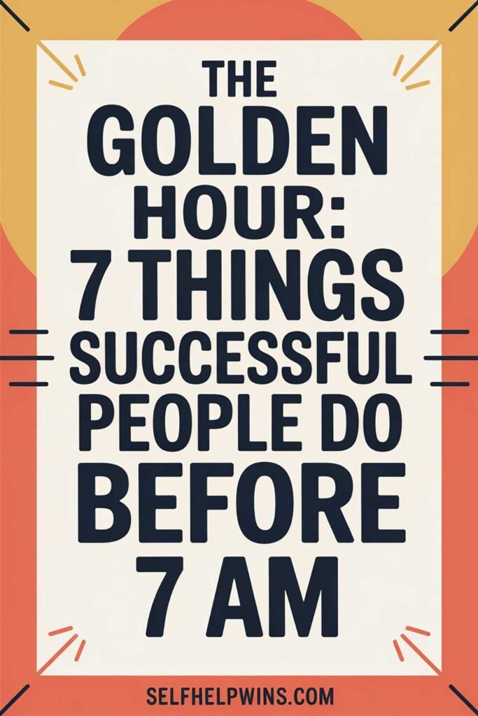 The Golden Hour: 7 Things Successful People Do Before 7 AM
