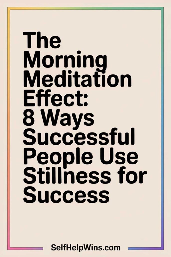 The Morning Meditation Effect: 8 Ways Successful People Use Stillness for Success