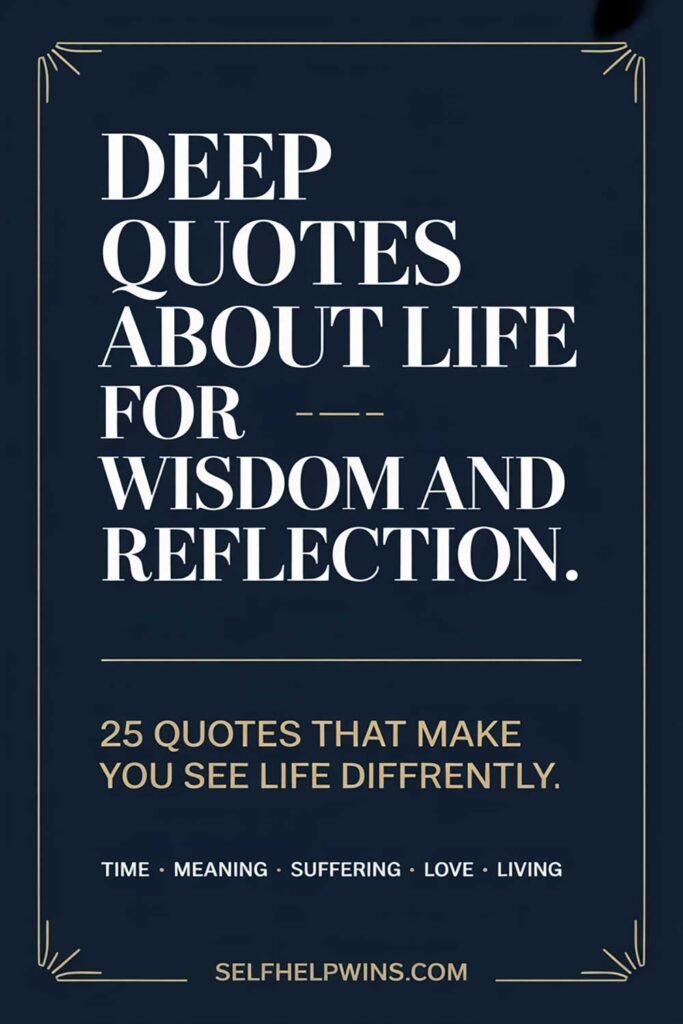 Deep Quotes About Life for Wisdom and Reflection