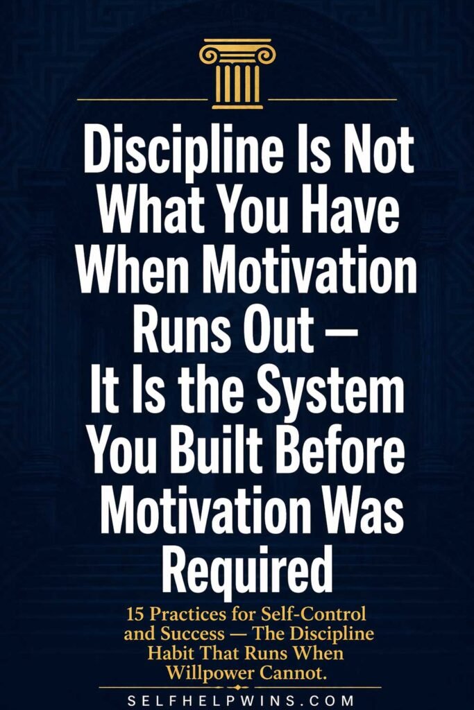 Discipline Is Not What You Have When Motivation Runs Out — It Is the System You Built Before Motivation Was Required
