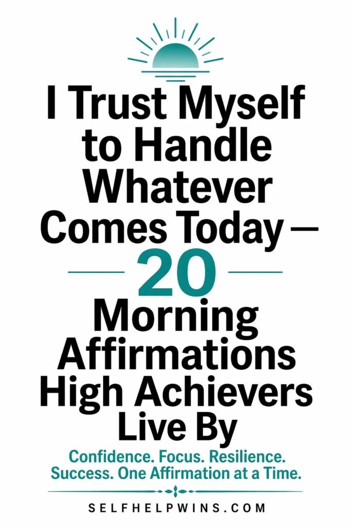 I Trust Myself to Handle Whatever Comes Today — 20 Morning Affirmations High Achievers Live By