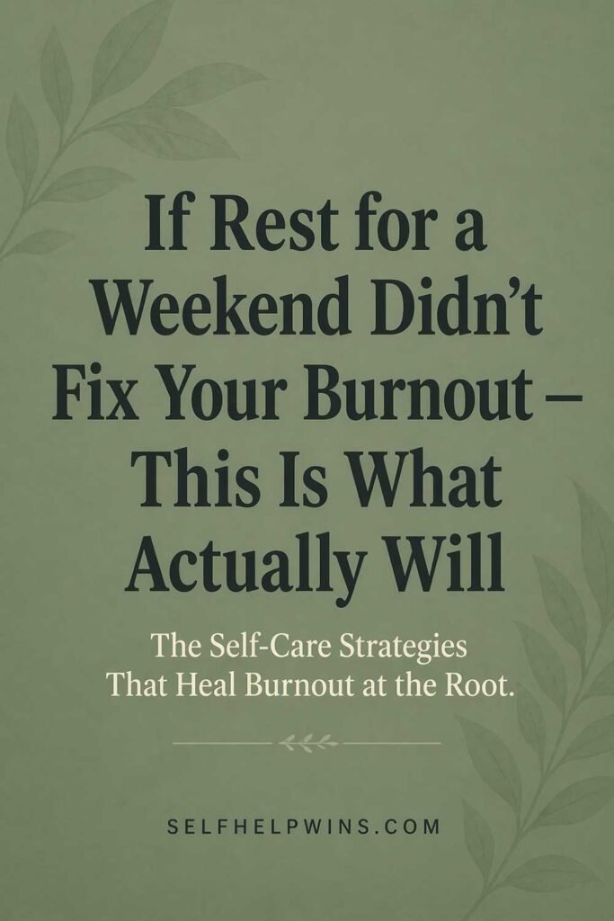 If Rest for a Weekend Didn’t Fix Your Burnout — This Is What Actually Will