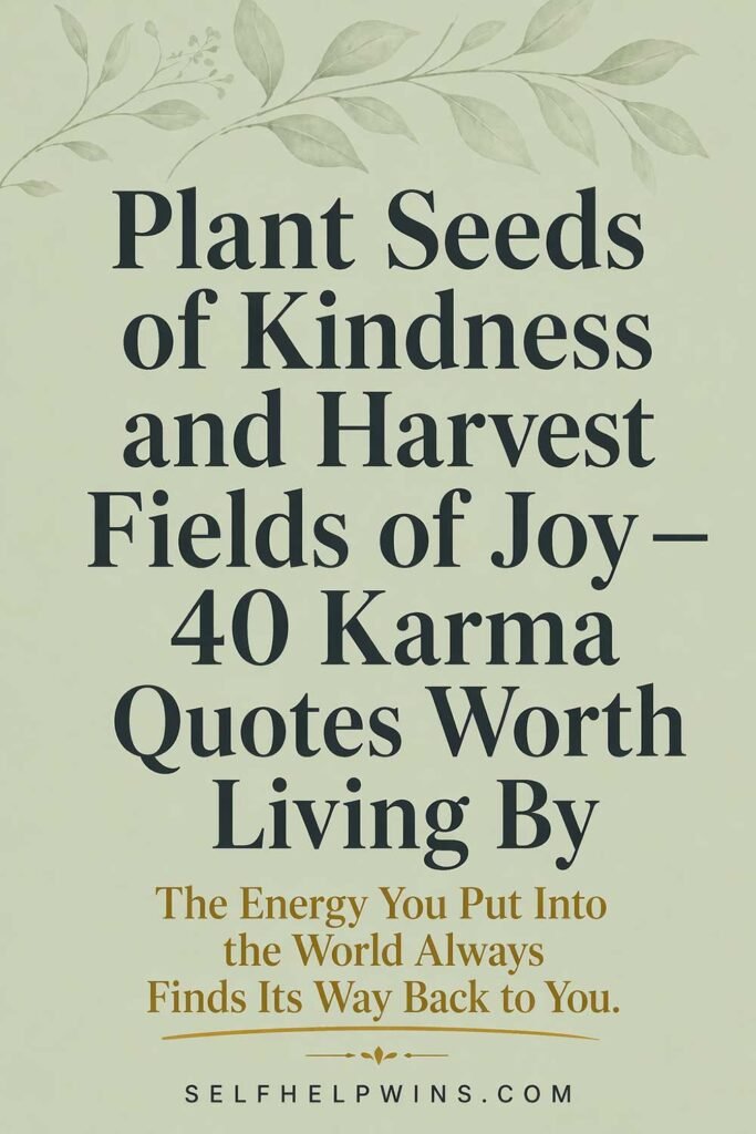 Plant Seeds of Kindness and Harvest Fields of Joy — 40 Karma Quotes Worth Living By